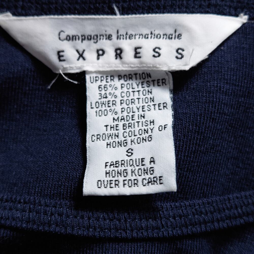 Express Long Sleeve Dress Size S Navy Floral Vintage Y2K Boho Romantic - Picture 7 of 7